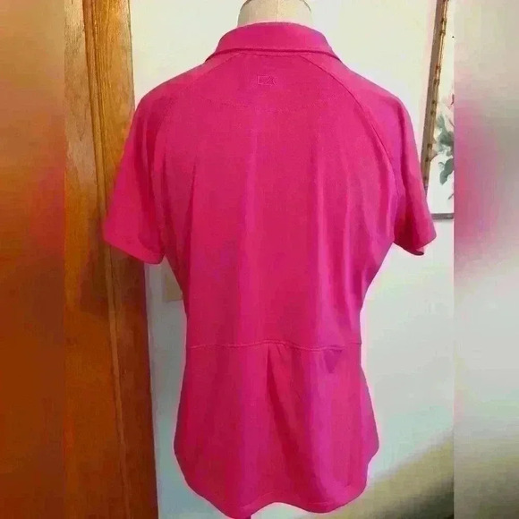 CUTTER & BUCK WOMEN'S CB DRYTEC MAGENTA-COLORED POLO. SIZE LARGE. - Picture 3 of 7